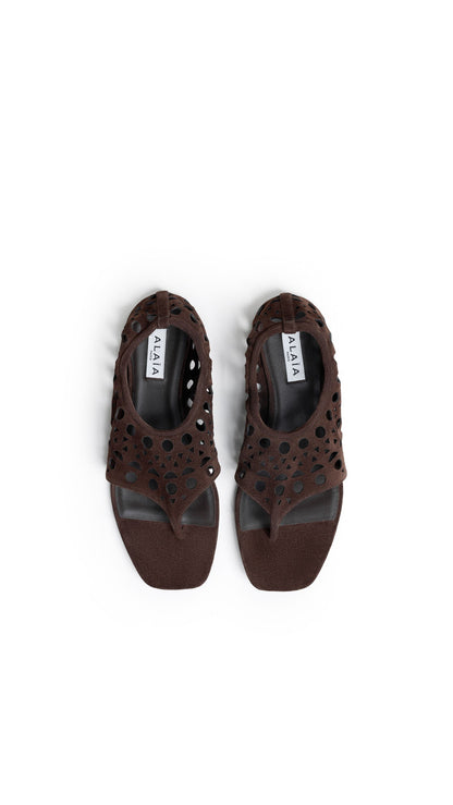 Alaïa Vienne Thong Sandals In Velvet Calfskin