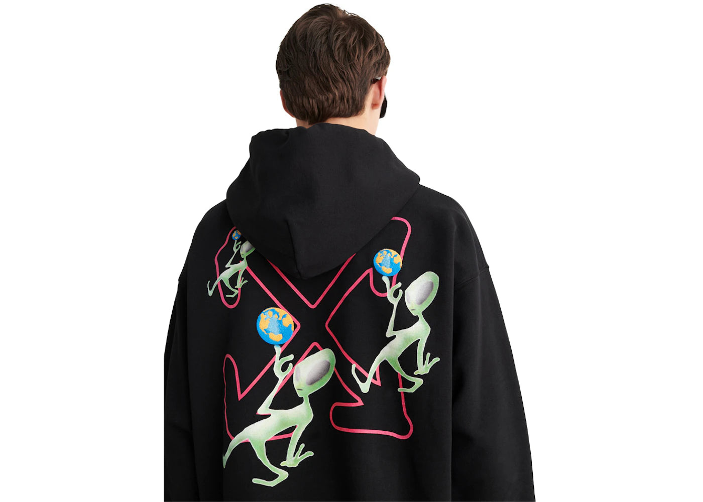 off-white alien arrow skate hoodie black/green