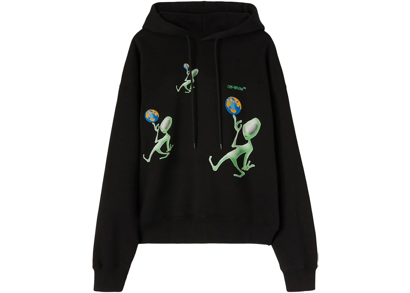 off-white alien arrow skate hoodie black/green