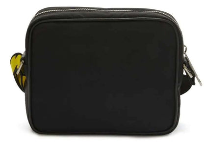 off-white logo-print shoulder bag black/yellow
