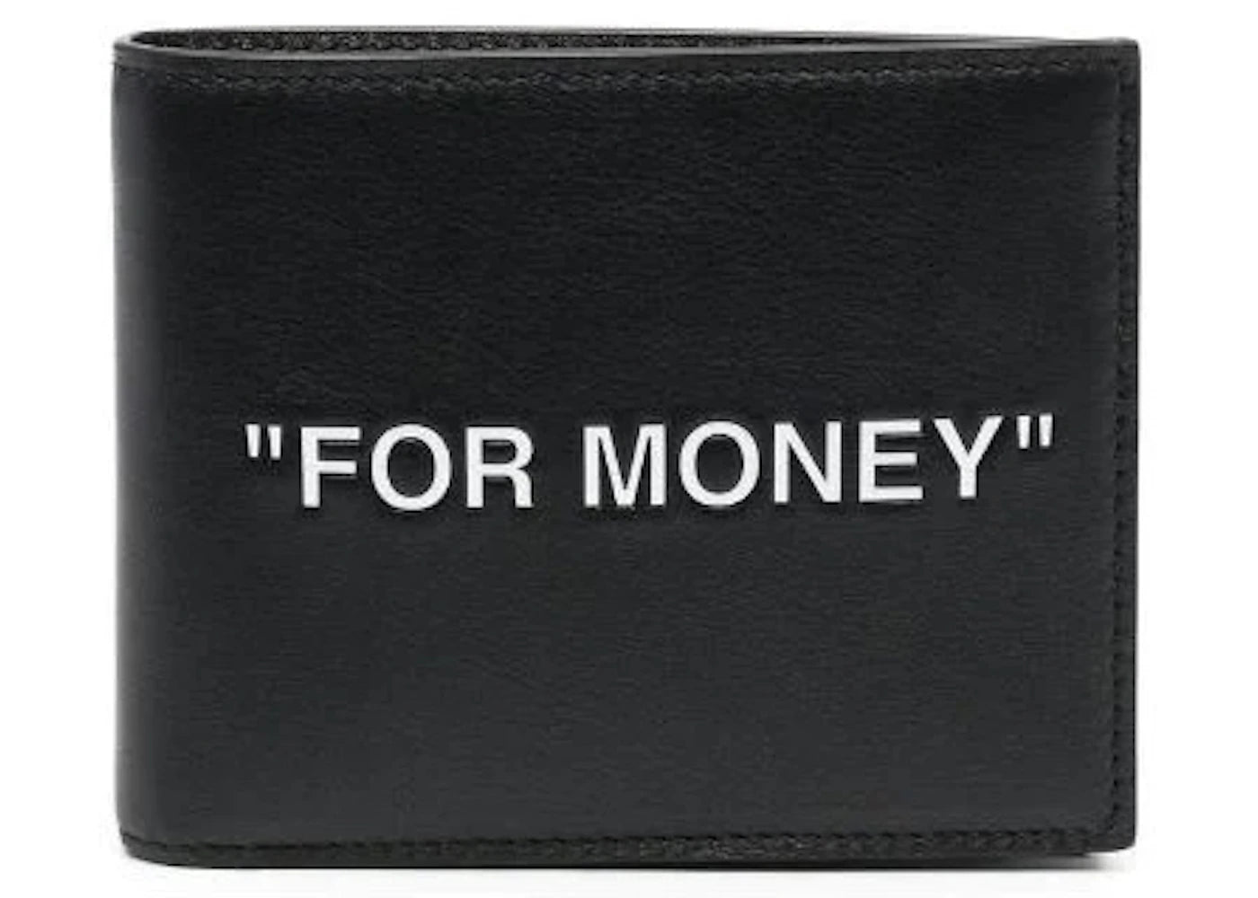 off-white quote "for money" bifold wallet black/white