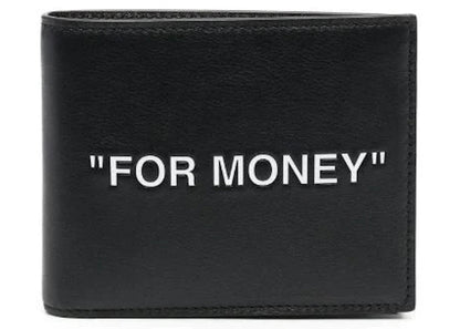 off-white quote "for money" bifold wallet black/white
