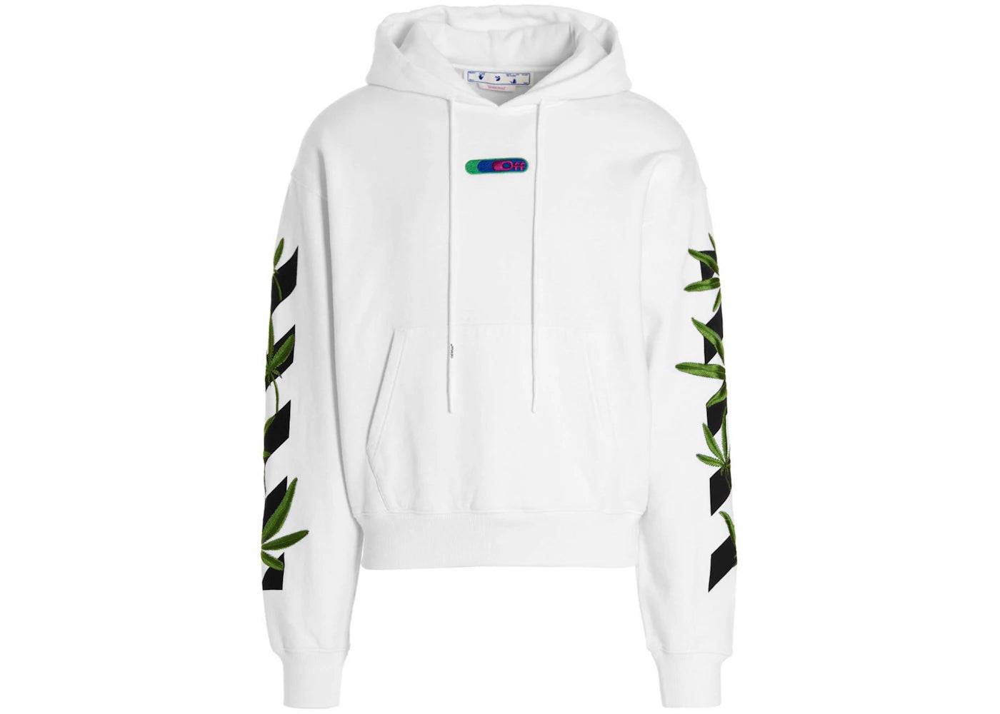 off-white weed arrows over hoodie white