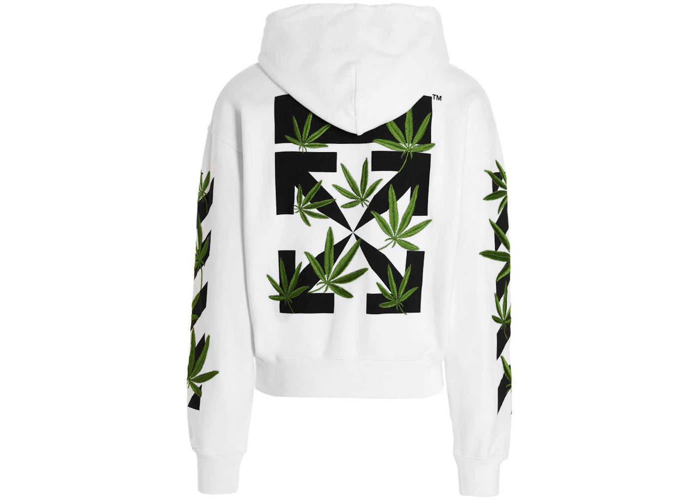 off-white weed arrows over hoodie white