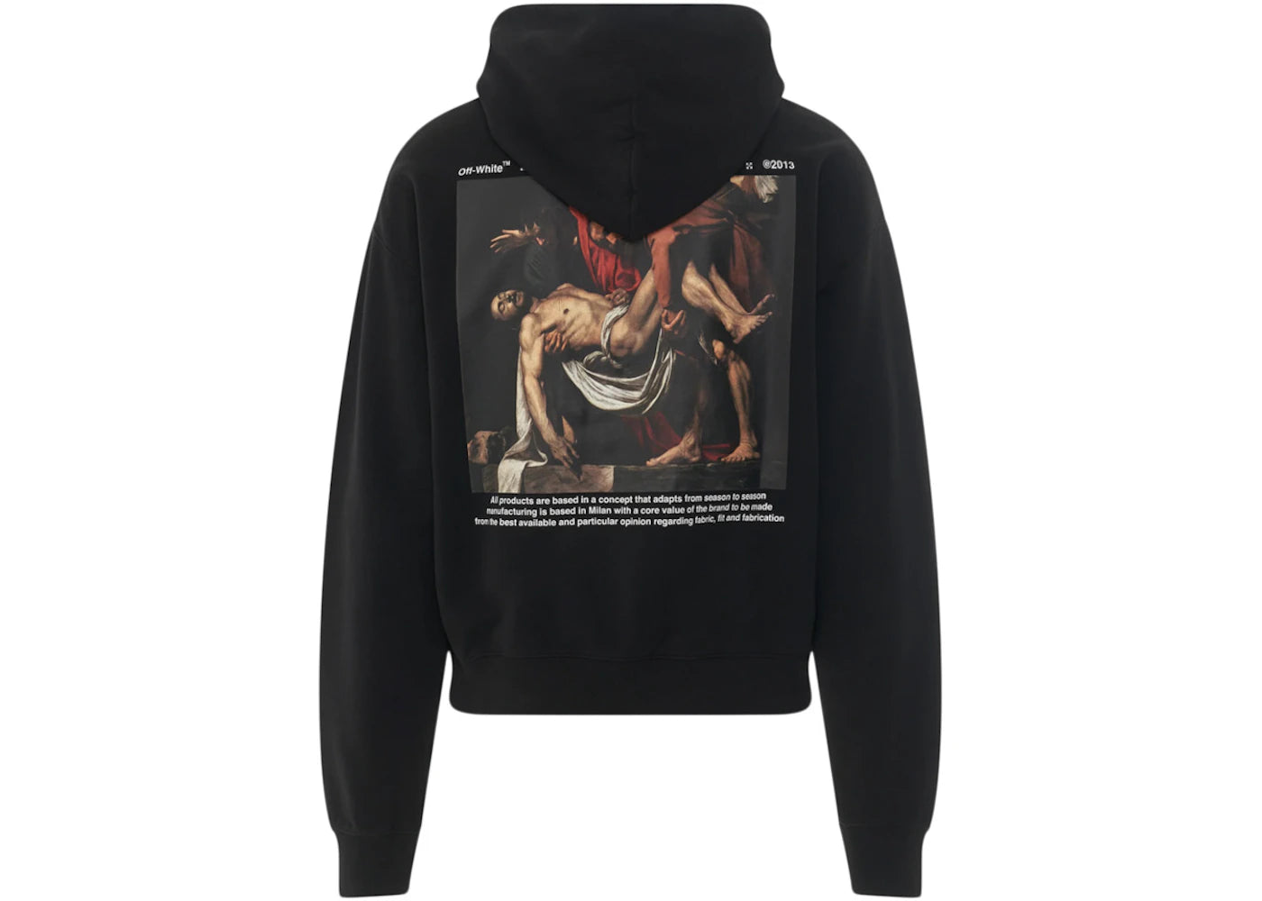 off-white caravaggio deposition print oversized hoodie black/multi
