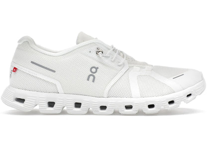 On Running Cloud 5 All White Women's, front