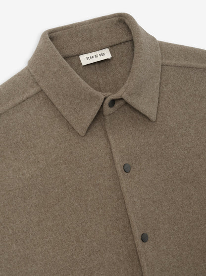 Essentials Wool Cashmere Overshirt Walnut