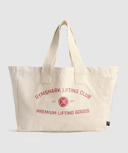 Gymshark Weight Plate Oversized Tote Oat White