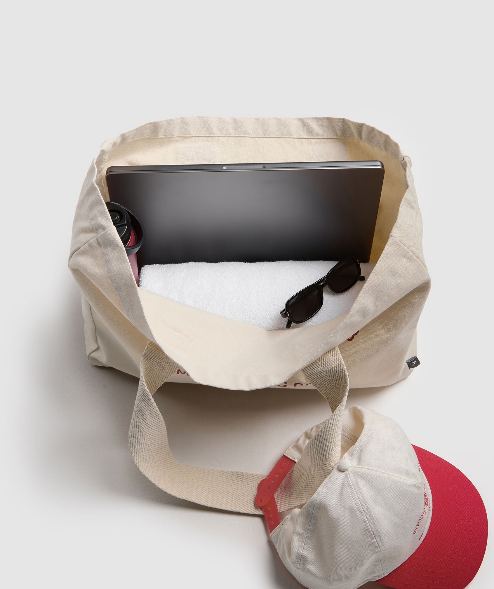 Women's Gymshark Weight Plate Oversized Tote Oat White