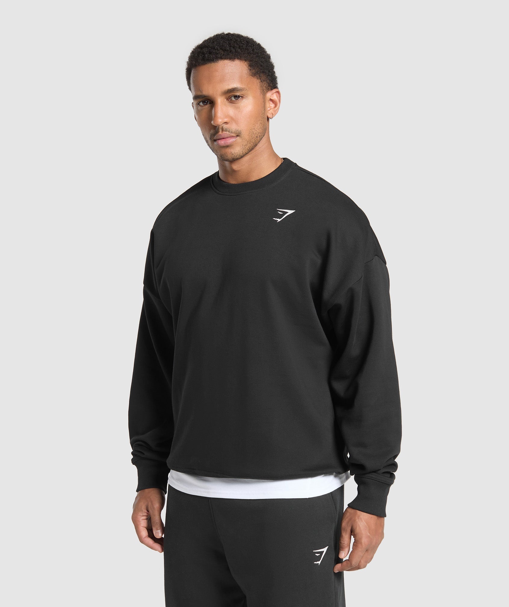 Gymshark Oversized Crest Crew Black