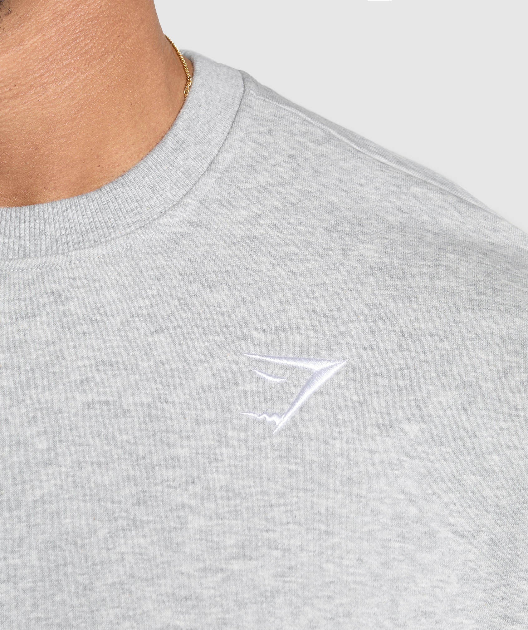 Gymshark Oversized Crest Crew Light Grey Core Marl