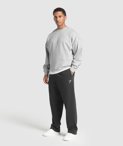 Gymshark Oversized Crest Crew Light Grey Core Marl