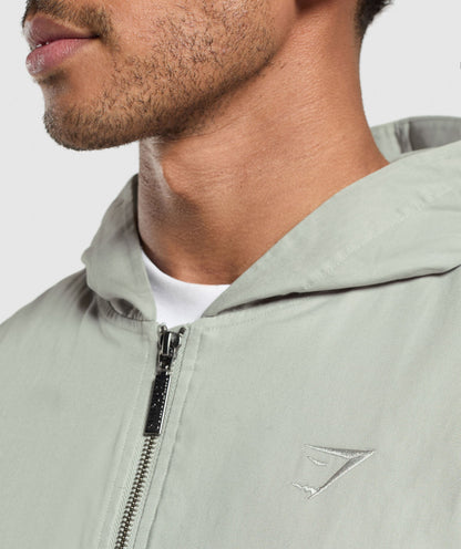 Gymshark Oversized Hooded Jacket Stone Grey