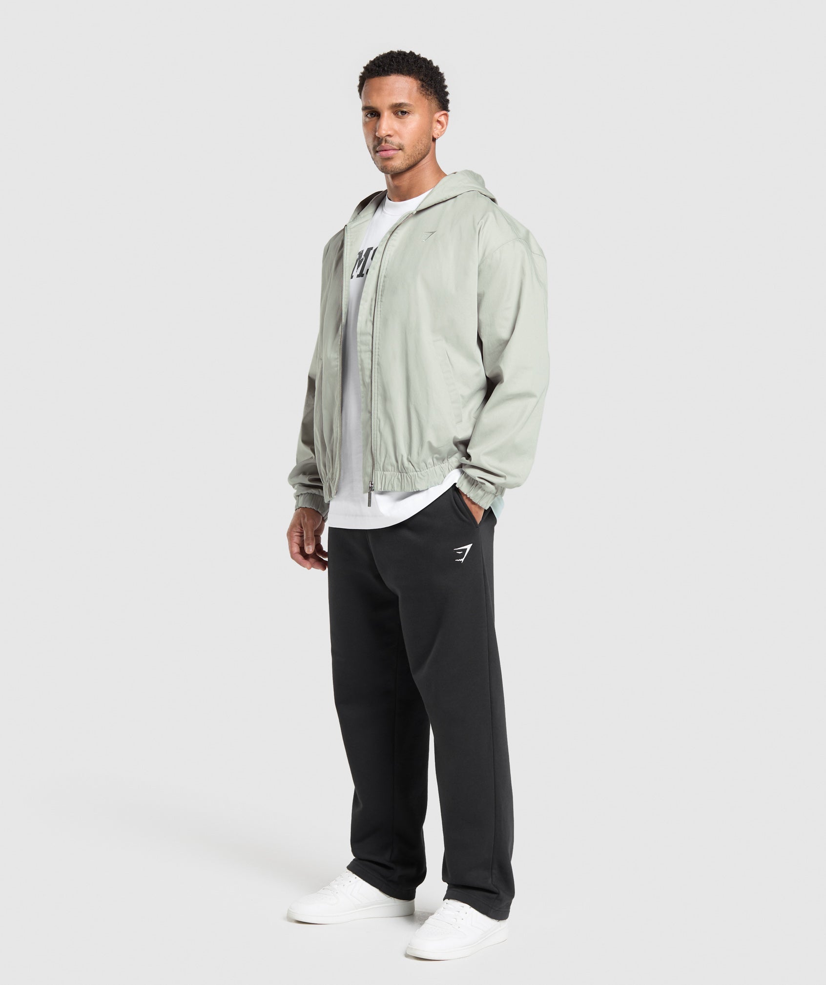 Gymshark Oversized Hooded Jacket Stone Grey