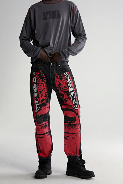 Sp5der Painted MOTO Denim