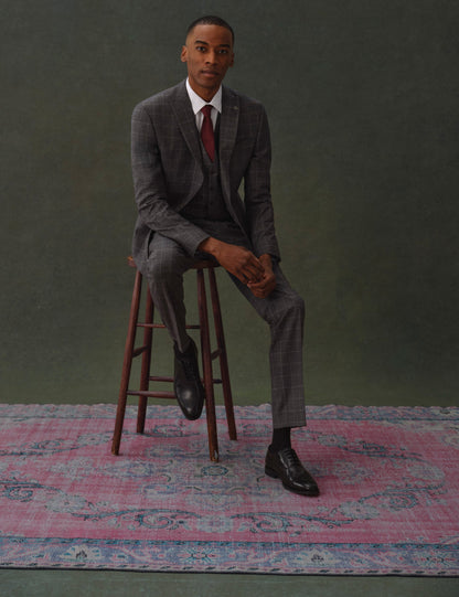 Ted Baker Hilsonj Textured Check Performance Slim Suit Jacket