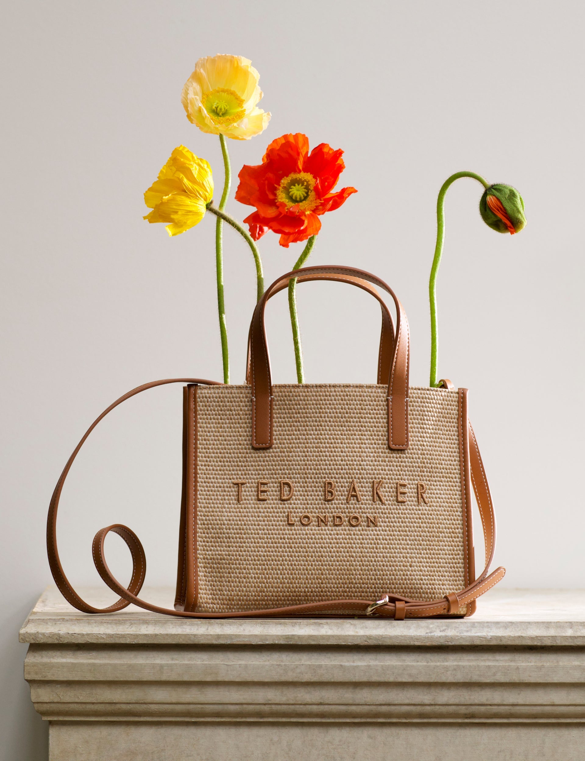 Ted Baker Paolina Raffia Pu Trim Small Icon Tote Bag Women's