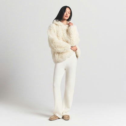 Skims Faux Fur Hoodie Egret