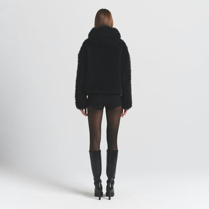 Skims Faux Fur Hoodie Onyx