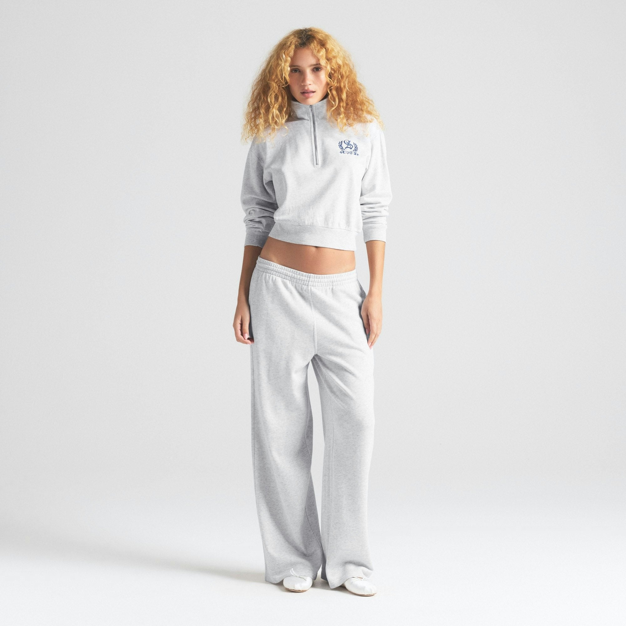 LIGHTWEIGHT FLEECE SHRUNKEN QUARTER ZIP