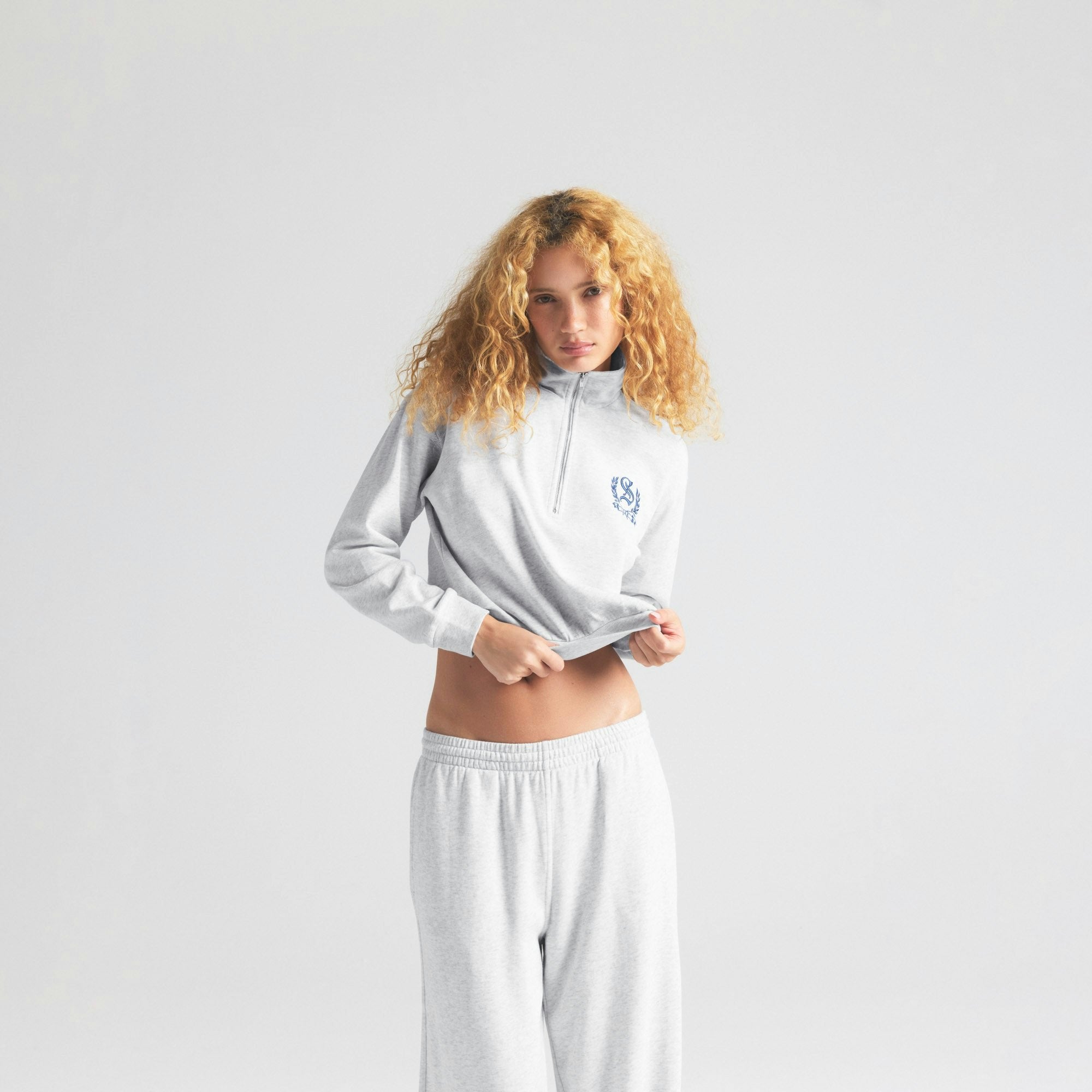 LIGHTWEIGHT FLEECE SHRUNKEN QUARTER ZIP