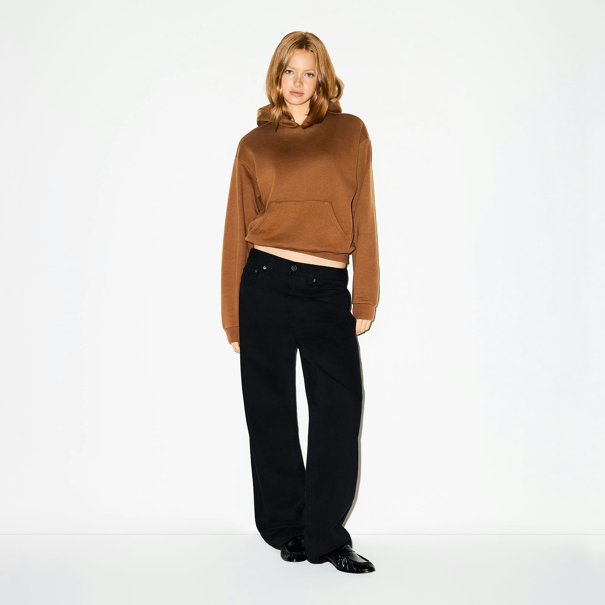 Skims Cotton Fleece Classic Hoodie Bison