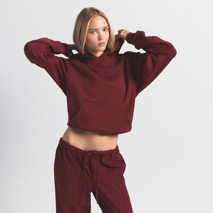 Skims Cotton Fleece Classic Hoodie Merlot