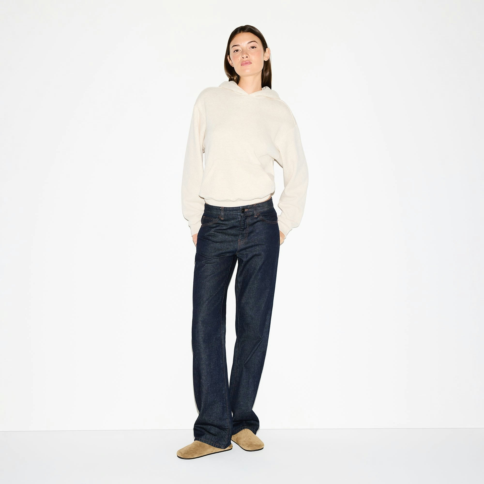 Skims Cotton Fleece Classic Hoodie Oatmeal Heather