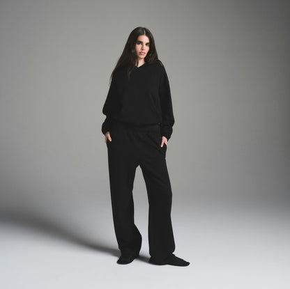Skims Cotton Fleece Classic Hoodie Onyx