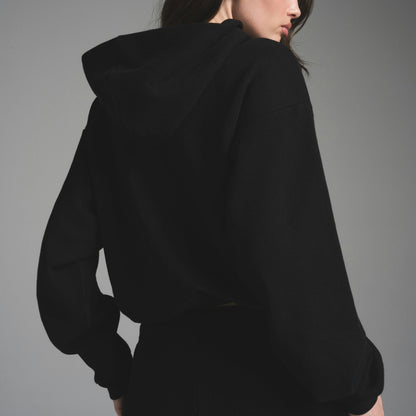 Skims Cotton Fleece Classic Hoodie Onyx