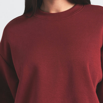 Skims Cotton Fleece Classic Crewneck Merlot