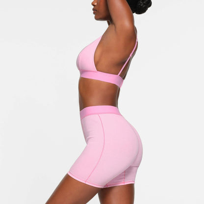Skims Cotton Rib Boxer Bubble Gum