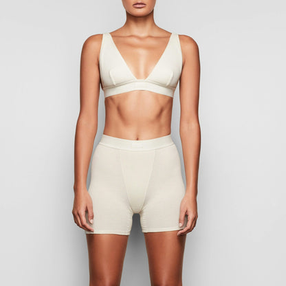 Skims Cotton Rib Boxer Bone