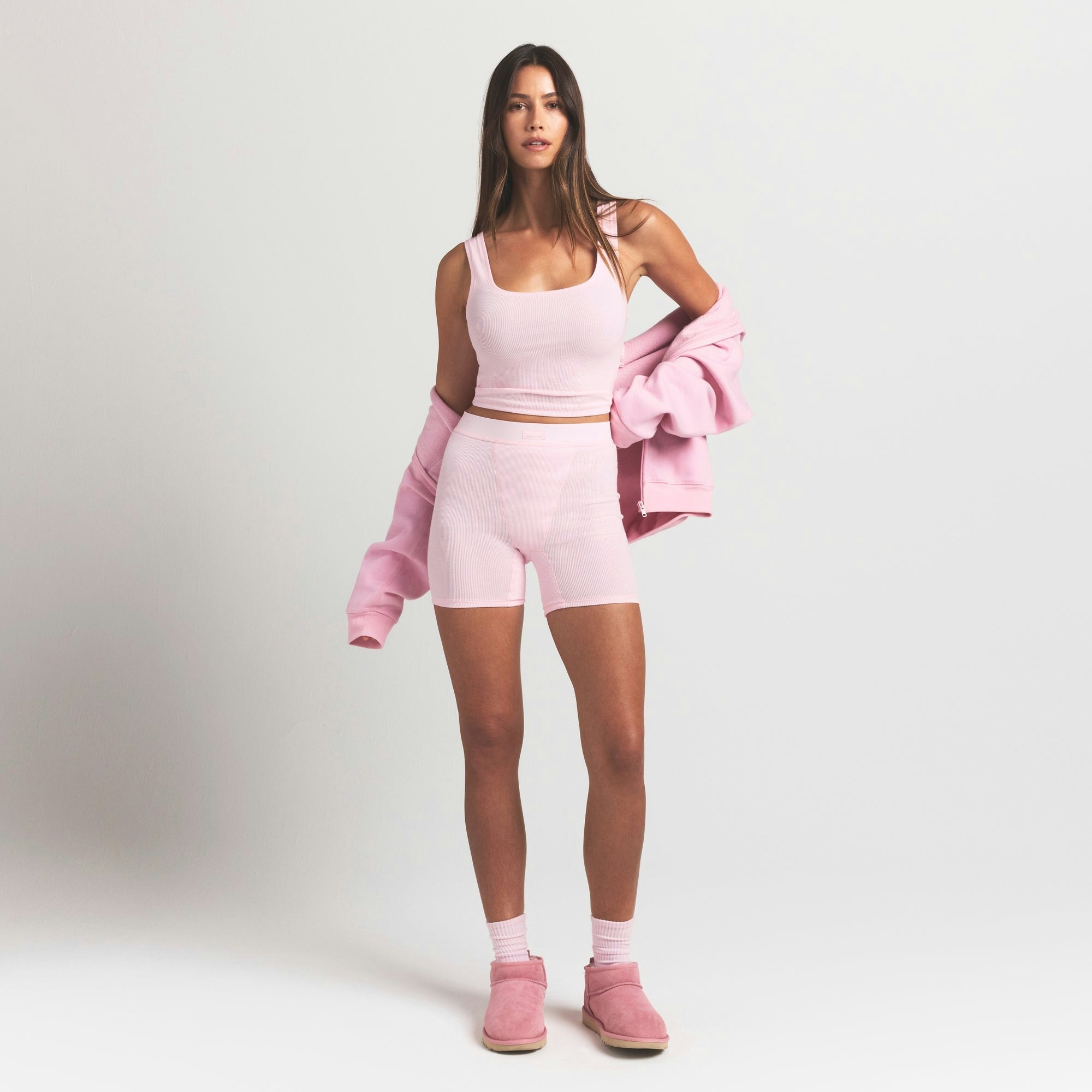 Skims Cotton Rib Boxer Cherry Blossom