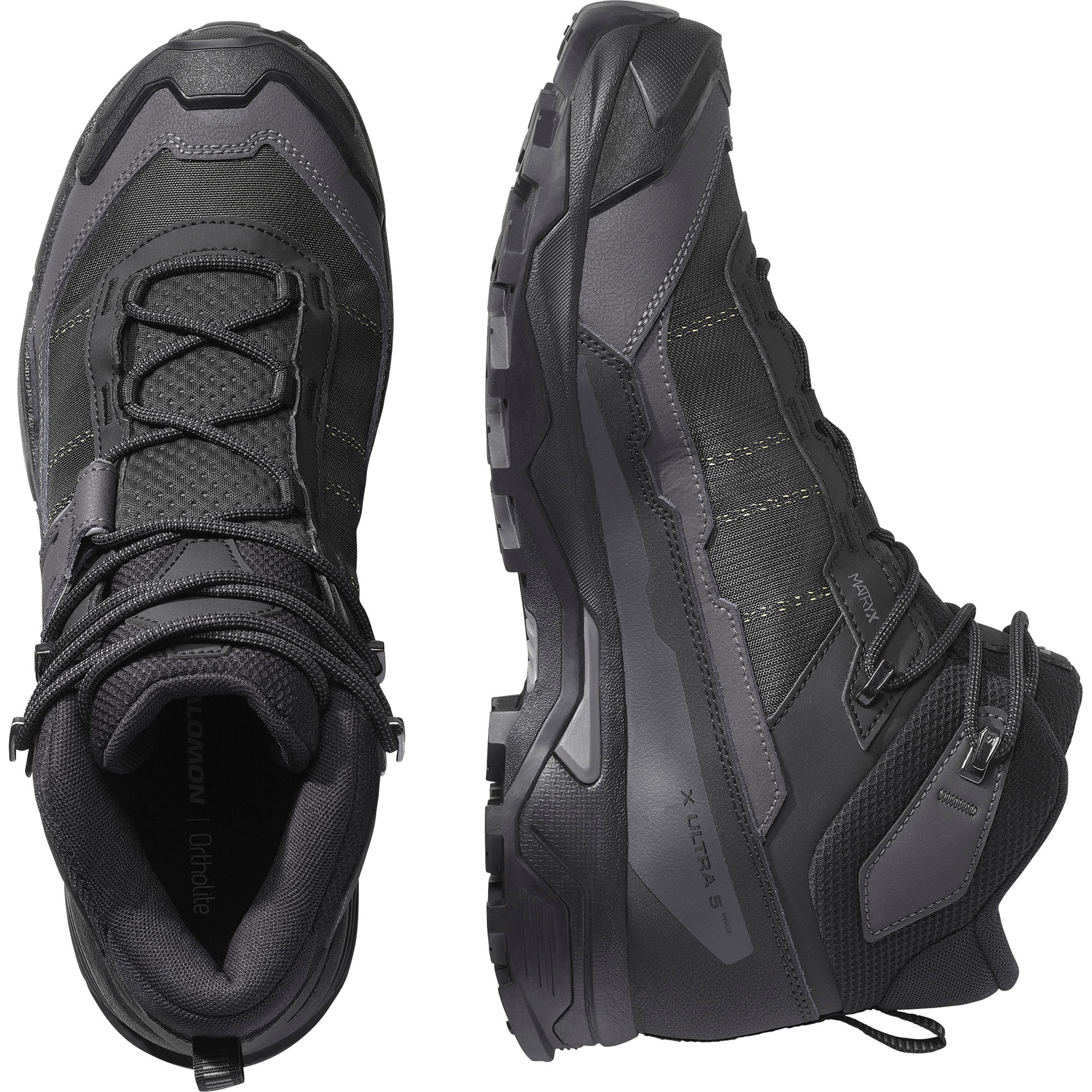 Salomon X Ultra 5 Mid Wide Gore-Tex Hiking & Backpacking Shoes Black