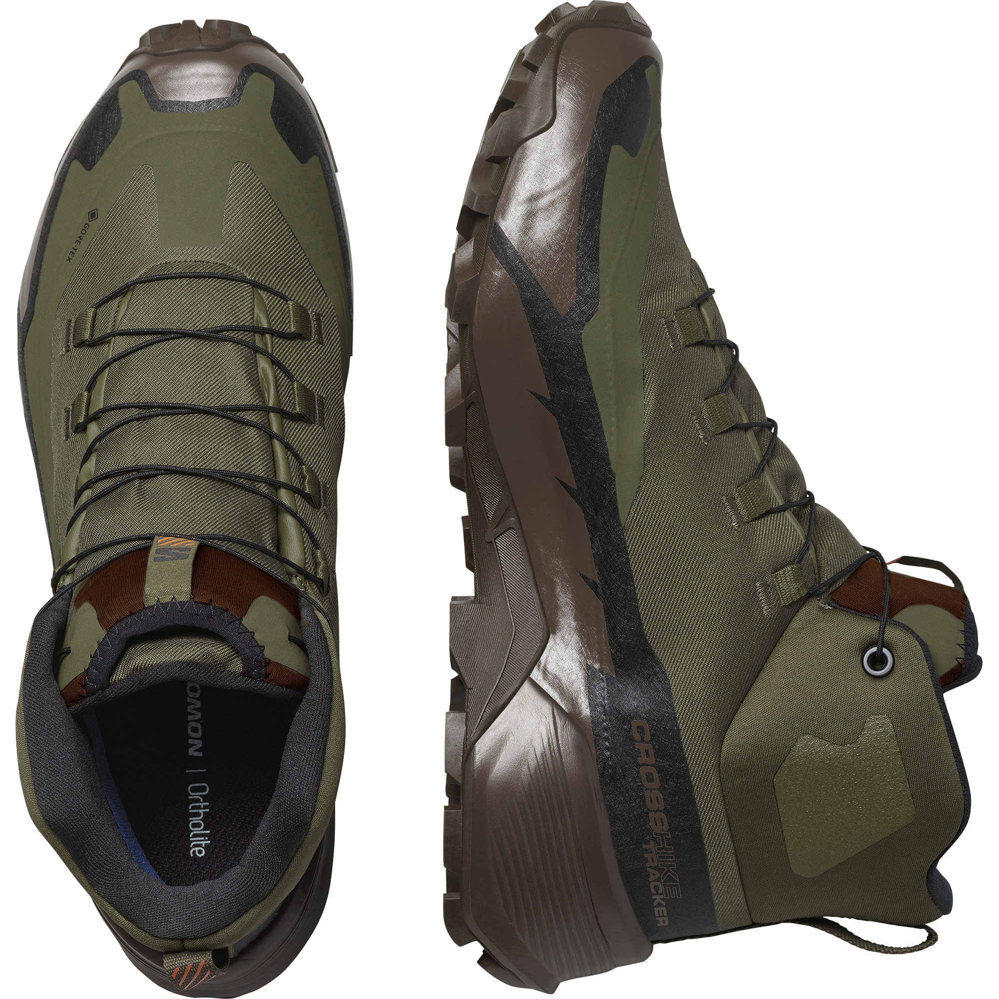 Salomon Cross Hike Tracker Gore-Tex Hiking & Backpacking Shoes Ranger Green