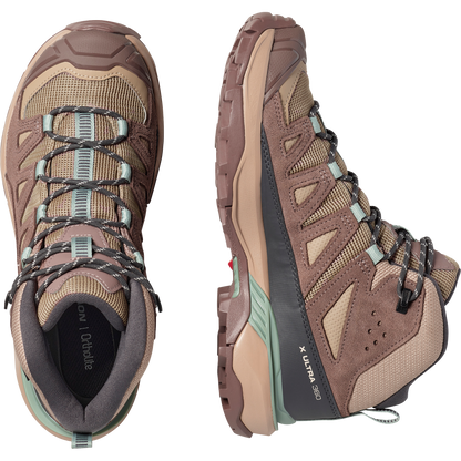 Salomon X Ultra 360 Leather Mid Gore-Tex Hiking & Backpacking Shoes Womens Desert Tan