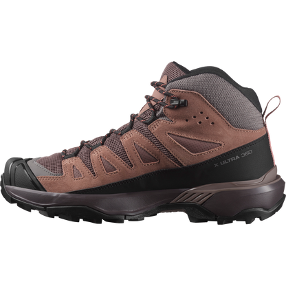 Salomon X Ultra 360 Leather Mid Gore-Tex Hiking & Backpacking Shoes Womens Peppercorn