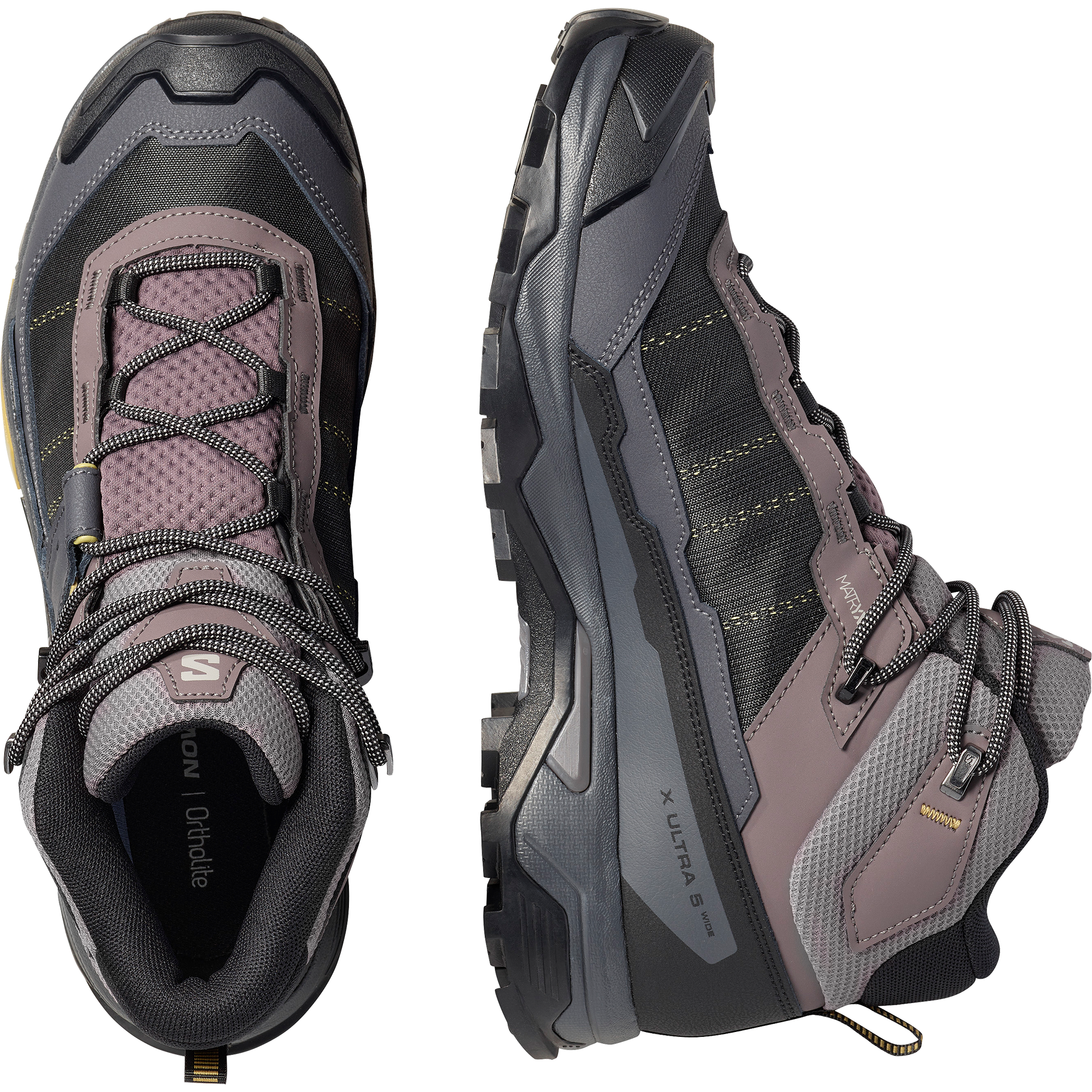 Salomon X Ultra 5 Mid Wide Gore-Tex Hiking & Backpacking Shoes Dark Gull Gray