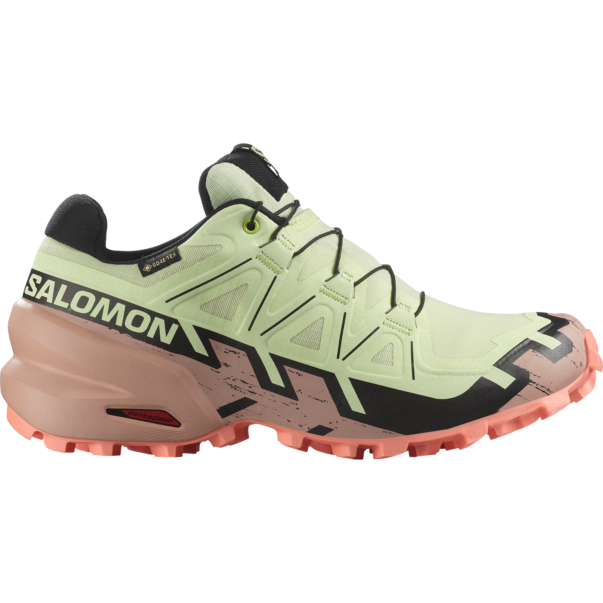 Salomon Speedcross 6 Gore-Tex Trail Running Shoes Womens Lime Cream