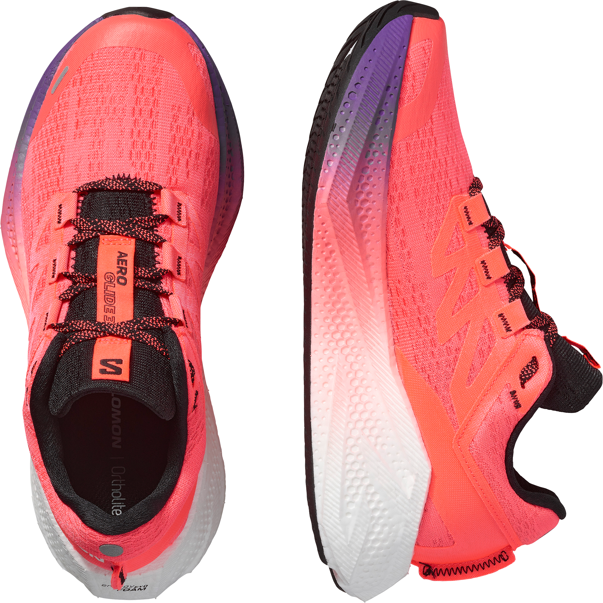Salomon Aero Glide 3 Road Running Shoes Womens Neon Flame