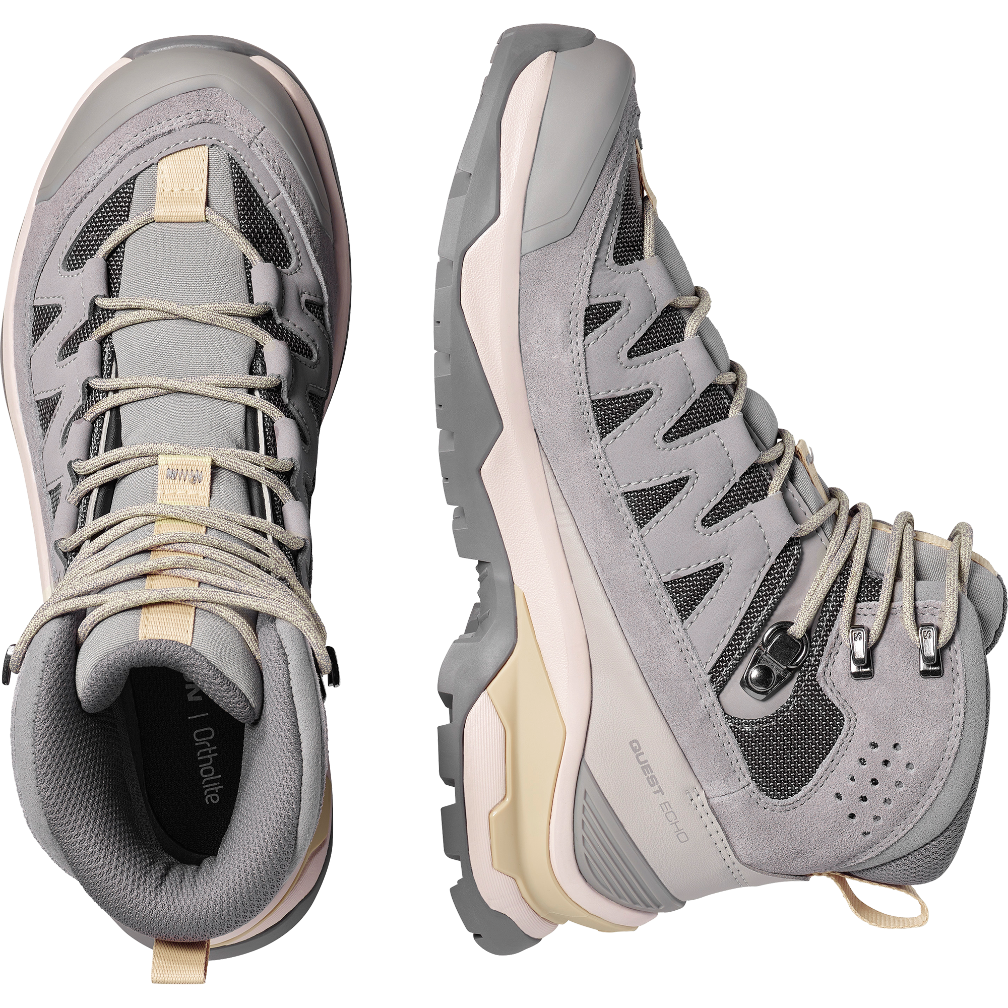 Salomon Quest Echo Gore Tex Hiking & Backpacking Shoes Womens Gull