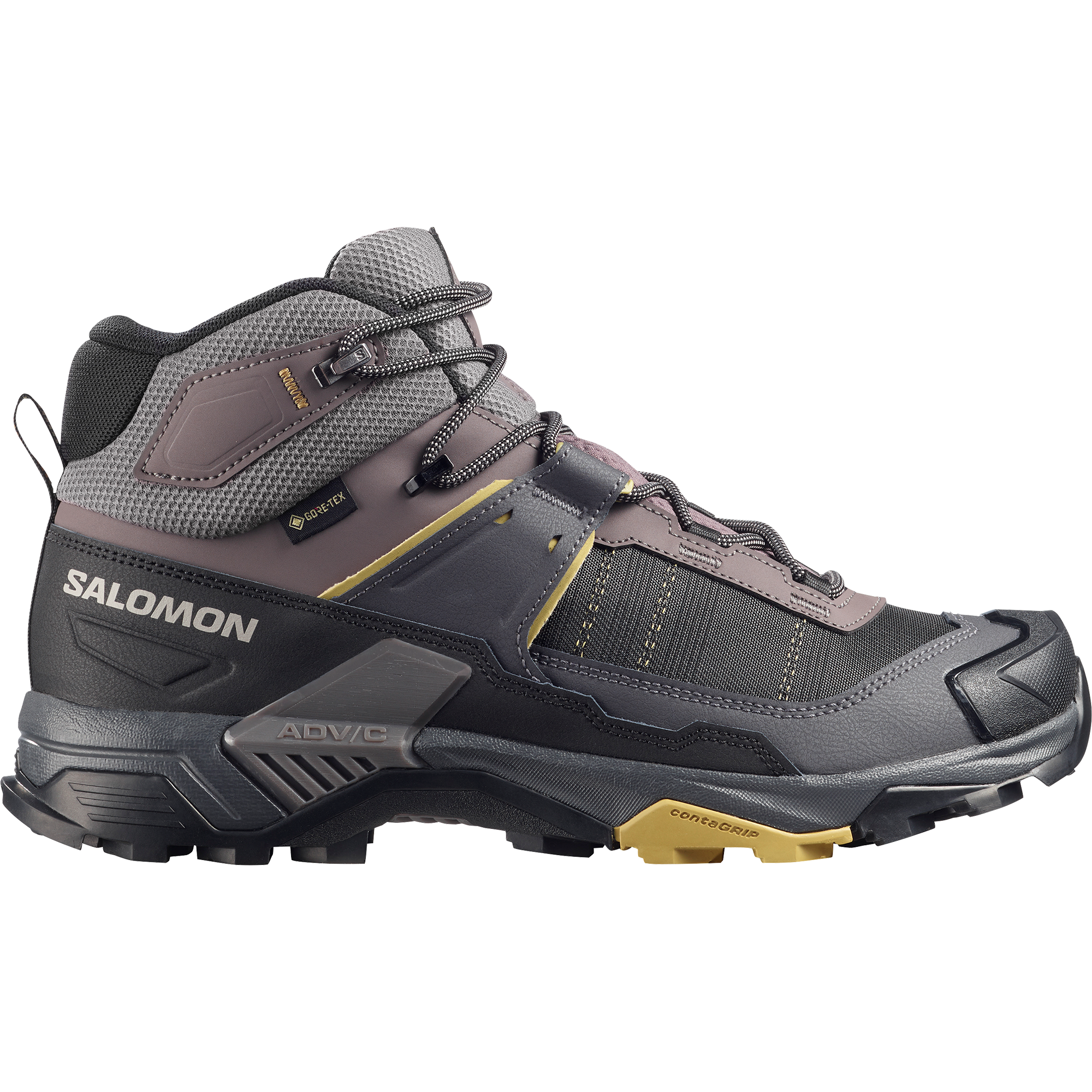 Salomon X Ultra 5 Mid Wide Gore-Tex Hiking & Backpacking Shoes Dark Gull Gray