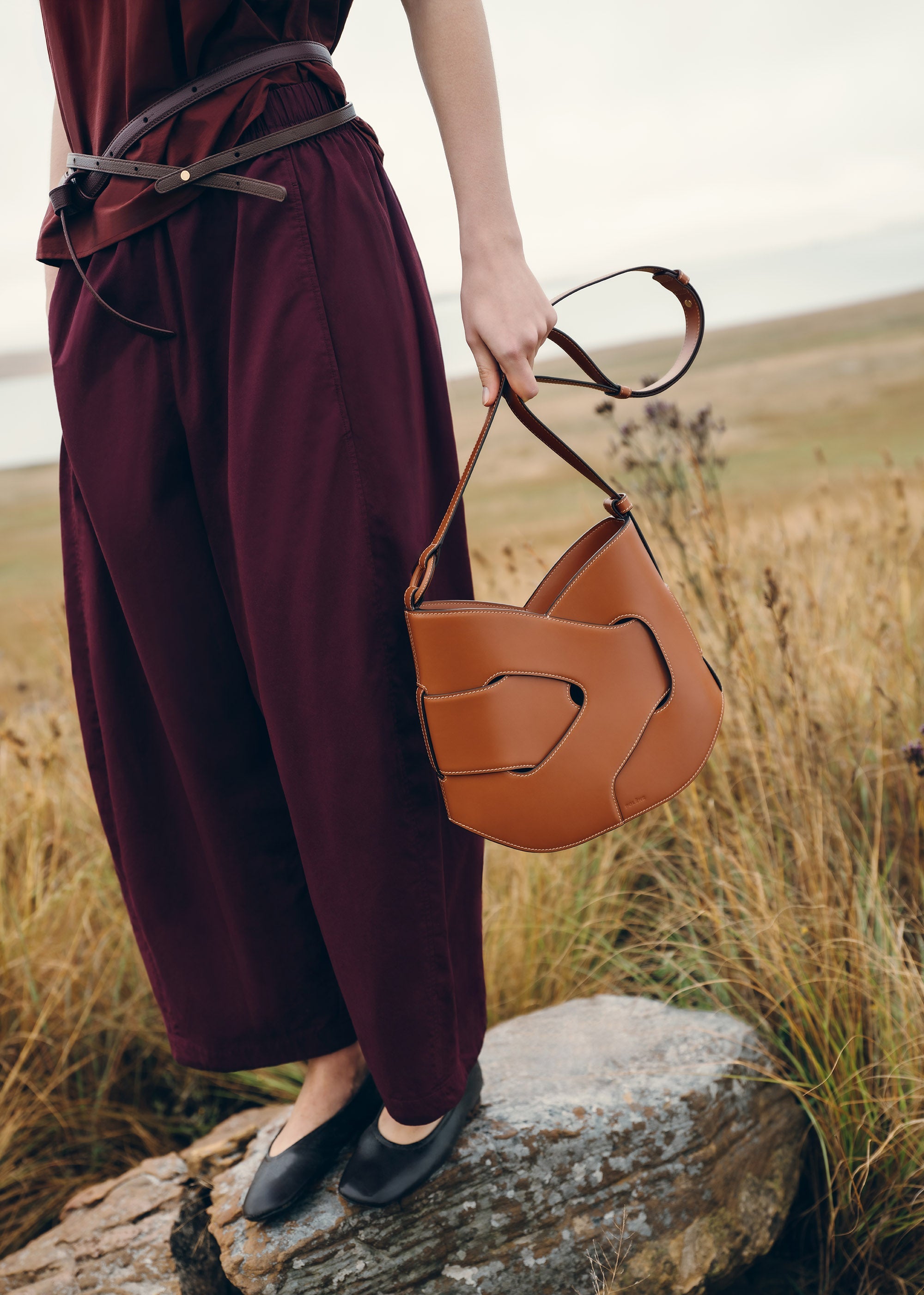 Polene Nodde Hobo Smooth Cognac