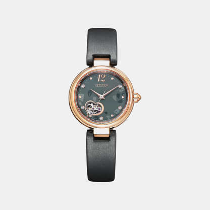 Citizen Women Automatic Black Dial Analog Leather Watch Pr1023-10H
