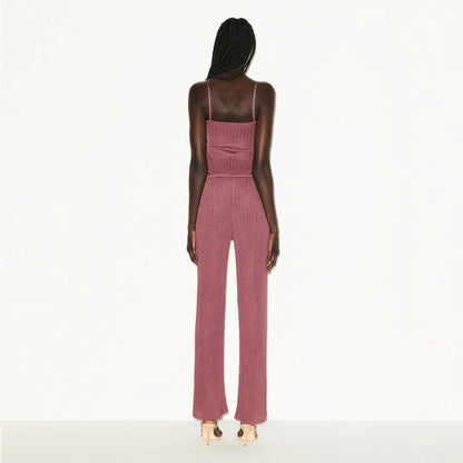 Skims Sheer Knit Straight Leg Pant Beet