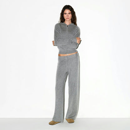 Skims Cashmere Wide Leg Pant Dark Heather Grey