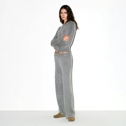 Skims Cashmere Wide Leg Pant Dark Heather Grey