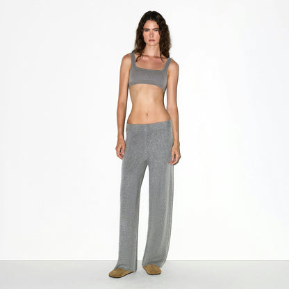 Skims Cashmere Wide Leg Pant Dark Heather Grey