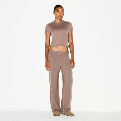 Skims Cashmere Wide Leg Pant Umber